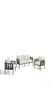 Комплект уличной мебели Omala из зеленого алюминия и веревки