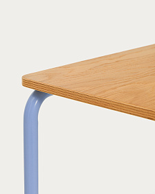 Tinn Письменный стол из ясеневого шпона с синей металлической конструкцией, 75 x 45,5