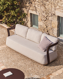 Уличный 3-х местный диван Tamaris из алюминия коричневого цвета, 217 см