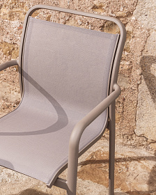 Уличный стул Luri из алюминия цвета таупе и бежевого текстиля