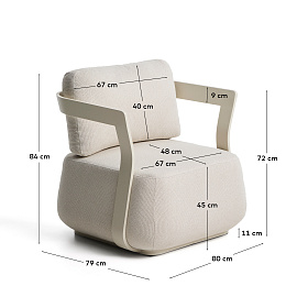 Уличное кресло Tamaris из алюминия цвета экрю