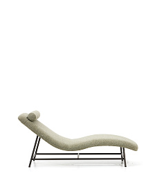 Кушетка Osla из зеленого шенилла с ножками из матовой нержавеющей стали, 175 см