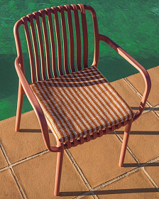 Подушка для стула Dirome в оранжевую полоску, 100% ПЭТ, 40 x 40 см