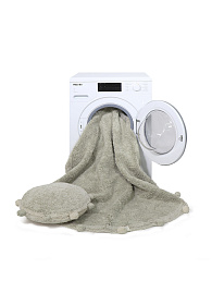 Ковер с помпонами оливковый 120D