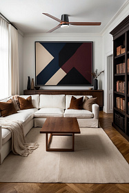 Потолочный вентилятор PUNT TUB M Ш1300MM черный 3 P темное дерево 18W