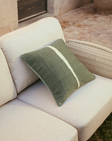 Чехол для подушки Daila зеленого цвета 100% ПЭТ с рисунком в стиле икат 50 x 50 см