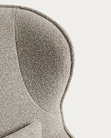 Поворотное кресло Sorile из бежевой синели и черной стали