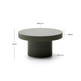 Aiguablava Журнальный столик зеленый цементный Ø90 см