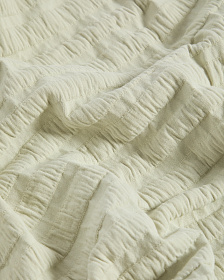 Плед Rilune из хлопка с эффектом тисненых полос светло-зеленого цвета