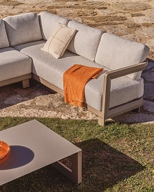 Трехместный диван Nerano из алюминия серо-коричневого цвета, 208 см