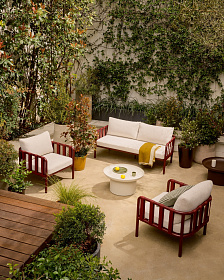 Комплект уличной мебели Omala из бордового алюминия и веревки