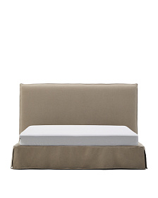 Кровать Jaira серо-коричневого цвета со съемным чехлом для матраса 180 x 200