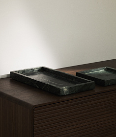 Поднос Serela из зеленого мрамора 18 x 18 см