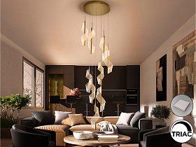 Люстра Velas 9L золотая DIM