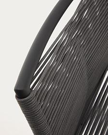 Садовый полубарный стул Culip из веревки и серого алюминия, 65 см