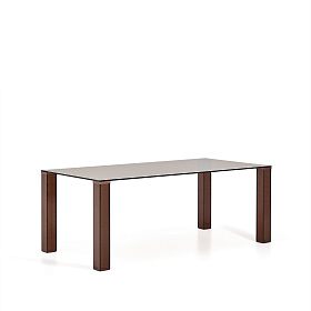 Стол Adularia из коричневого закаленного стекла 200 x 100 см