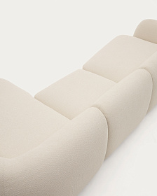 Модульный 4-местный диван Martina цвета экрю с правым шезлонгом 377 см