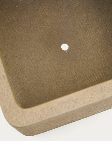 Набор из 2 кашпо Minoa горчичного цвета из песчаника 44 x 44 см