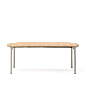 Montuiri круглый раздвижной стол из дубового шпона и белой стали