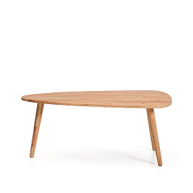 Журнальный столик Duvani из массива акации с выбеленной отделкой Ø110 x 60