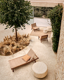 Шезлонг Itani из 100% массива акации и искусственного ротанга