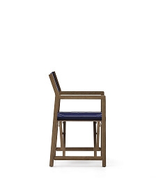 Уличный складной стул Vilara в сине-бежевую полоску из акации