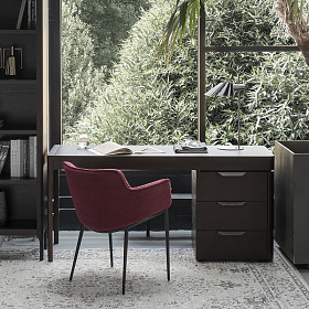 Письменный стол RONDA с 3-мя ящиками темный орех V36W1