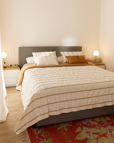 Кровать c подъемным механизмом Nahiri 160x200 серая