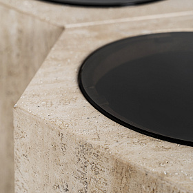 Журнальный столик Thiennes 36123 из травертина