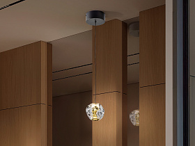 Zaria Подвесной светильник 1L- черный/золотой/прозрачный