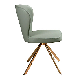 Вращающийся стул 4183 из светло-зеленой экокожи