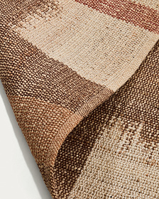 Джутовый ковер Domira с разноцветным узором икат, 200 x 300 см
