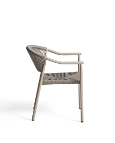 Уличный стул Livadia из алюминия цвета таупе и веревки