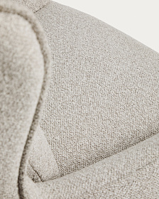 Поворотное кресло Sorile из бежевой синели и черной стали