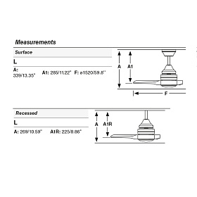 Вентилятор ALO DC Ш1520MM черный / дерево 3 PALAS  20W CCT