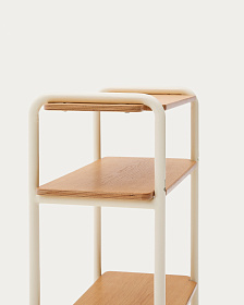 Стеллаж из ясеневого шпона цвета Tinn с бежевой металлической конструкцией, 70 x 60