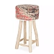 Высокий табурет Chelsy бежево-красный