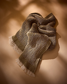 Хлопковый плед Lideba в зеленую полоску, 100 x 170 см