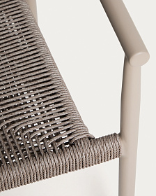 Уличный стул Livadia из алюминия цвета таупе и веревки