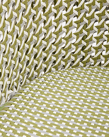 Подвесное кресло Saliga зеленого цвета из алюминия и искусственного ротанга