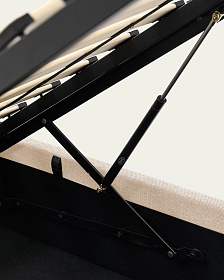 Кровать Nahiri бежевого цвета из шенилла с ящиком для хранения 160 x 200 см