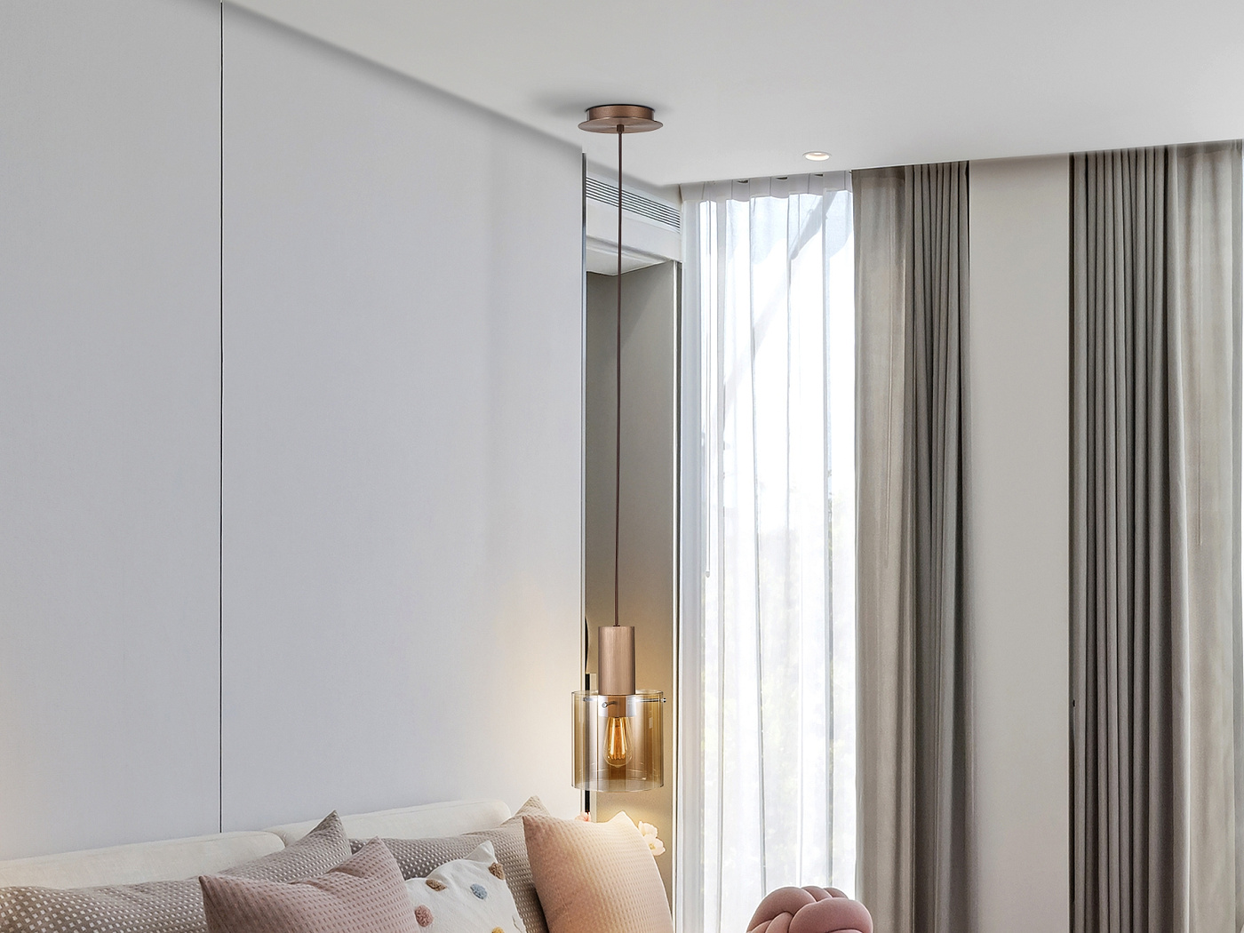 Venize Подвесной светильник 1L медный-янтарный