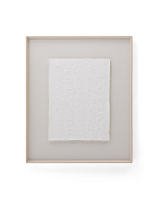 Olvin Абстрактная картина на белой переработанной бумаге с рельефным рисунком 103.6 x 123.6 cm