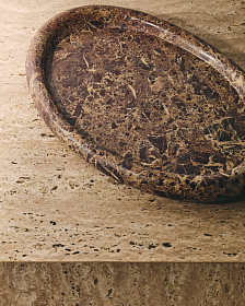 Поднос Lenorel из бордового мрамора 43 x 28 см