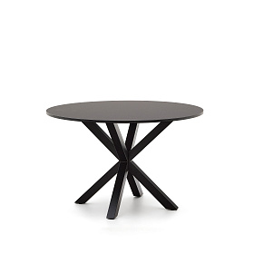ARYA Круглый Ø 119 cm MDF стол со стальными черными ножками 