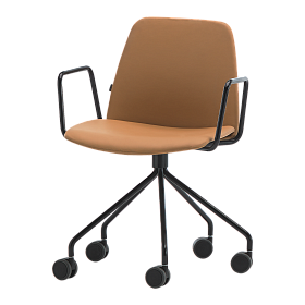 Мягкий стул Unnia с 5-спицевой стальной поворотной основой на роликах