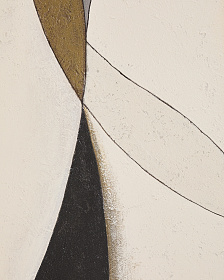 Абстрактный холст Marvilo серо-горчичного цвета 80 x 100 см