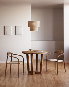 Круглый стол Nahla из массива акации с натуральной отделкой Ø 90 см