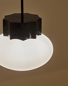 Подвесной светильник Idela из тонированного стекла и черного мрамора, 15 см