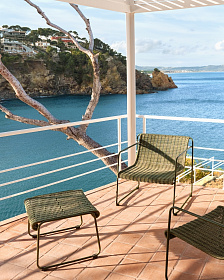 Стул Maurina из зеленой оцинкованной стали и зеленой веревки